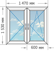 Цены на пластиковые окна ПВХ в домах серии II-18/12 размером 1470x1530