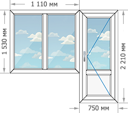 Цены на пластиковые окна ПВХ в домах серии II-18/12 размером 1860x2210