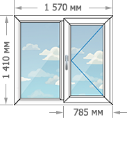 Установка пластиковых окон в домах серии II-68 размером 1570x1410