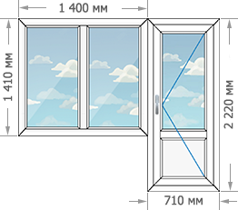 Цены на пластиковые окна ПВХ в домах серии II-68 размером 2110x2220