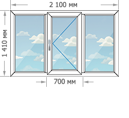 Цены на пластиковые окна ПВХ в домах серии II-68 размером 2100x1410