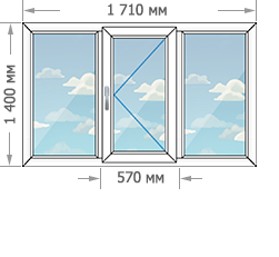 Установка пластиковых окон в домах серии П-3 размером 1710x1400