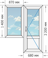 Цены на пластиковые окна ПВХ в домах серии П-3 размером 1550x2200