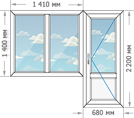 Установка пластиковых окон в домах серии П-3М размером 2090x2200