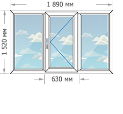 Установка пластиковых окон в домах серии 1605-АМ/12 размером 1890x1520