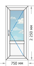 Цены на пластиковые окна ПВХ в домах серии 1605-АМ/12 размером 750x2250