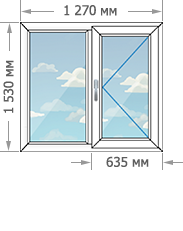 Установка пластиковых окон в домах серии 1-515/9 размером 1270x1530