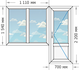 Установка пластиковых окон в домах серии И-700А размером 1810x2200