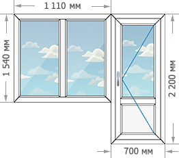 Цены на пластиковые окна ПВХ в домах серии И-700А размером 1810x2200