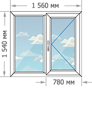 Цены на пластиковые окна ПВХ в домах серии И-700А размером 1560x1540