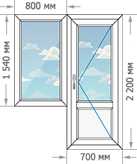 Цены на пластиковые окна ПВХ в домах серии И-700А размером 1500x2200