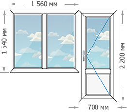 Установка пластиковых окон в домах серии И-700А размером 2260x2200