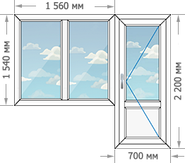 Цены на пластиковые окна ПВХ в домах серии И-700А размером 2260x2200