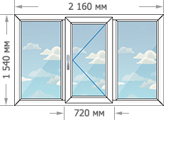 Установка пластиковых окон в домах серии II-68-02 размером 2160x1540