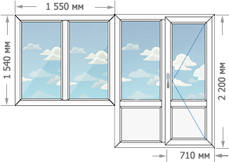Установка пластиковых окон в домах серии II-68-22 размером 2800x2200