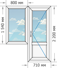 Цены на пластиковые окна ПВХ в домах серии II-68-04 размером 1510x2200