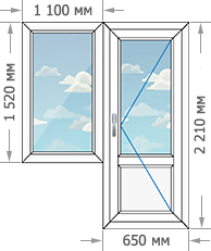 Цены на пластиковые окна ПВХ в домах серии II-68-03 размером 1750x2210