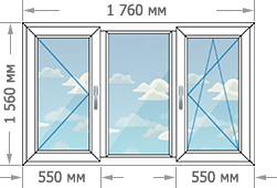 Цены на пластиковые окна ПВХ в домах серии И-491А размером 1760x1560