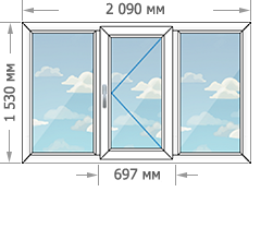 Установка пластиковых окон в домах серии 1-510 размером 2089x1530