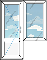 Балконная дверь с одностворчатым окном размером 1500x2100