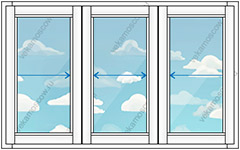 Раздвижное остекление Veka Sunline тремя створками (Тип 1) размером 2100x1450