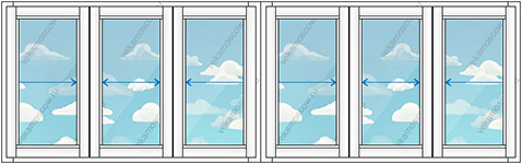 Алюминиевое остекление балконов на шесть створок (Тип 4) размером 5040x1450